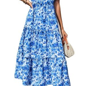 Floral Blue Maxi Dress
